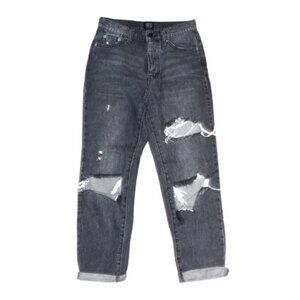 BDG Urban Outfitters Black Ripped Cropped Jeans Size 25 Slim Straight Distressed